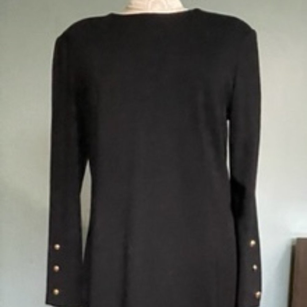 Black cool dress with gold buttons